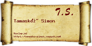 Tamaskó Simon névjegykártya